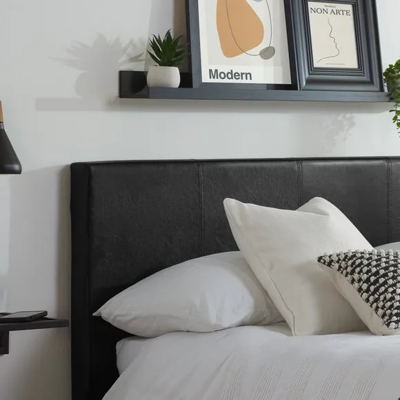 Ottoman Bed Frame with Storage - Black, Faux Leather