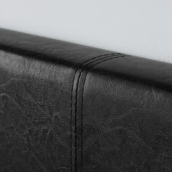 Ottoman Bed Frame with Storage - Black, Faux Leather