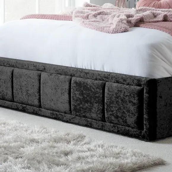 Ottoman Bed Frame with Storage - Black, Velvet