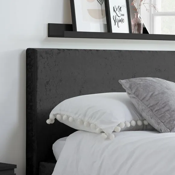 Ottoman Bed Frame with Storage - Black, Velvet