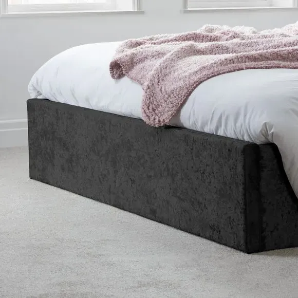 Ottoman Bed Frame with Storage - Black, Velvet