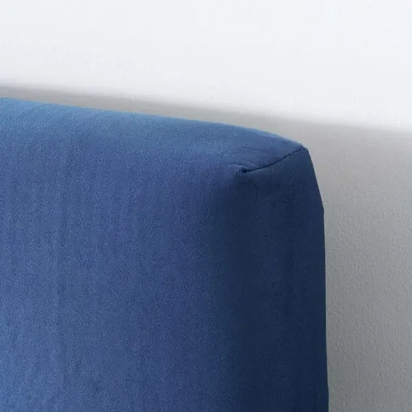 Ottoman Bed Frame with Storage - Blue, Velvet