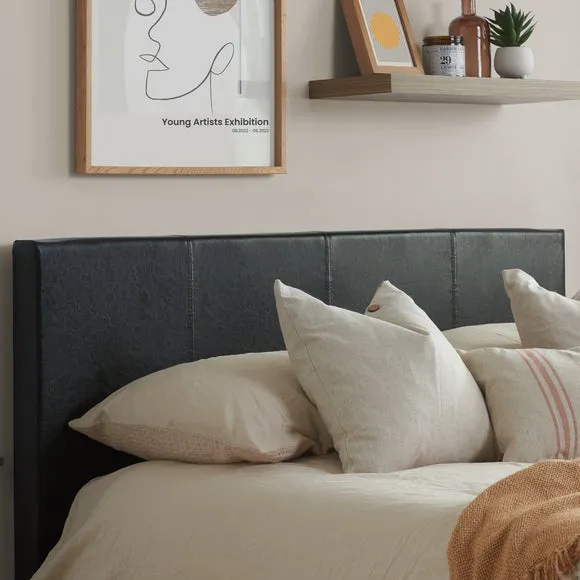 Ottoman Bed Frame with Storage - Brown, Faux Leather