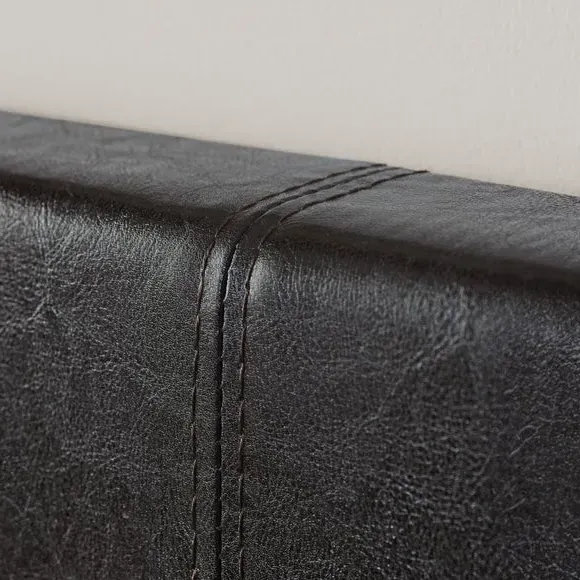 Ottoman Bed Frame with Storage - Brown, Faux Leather