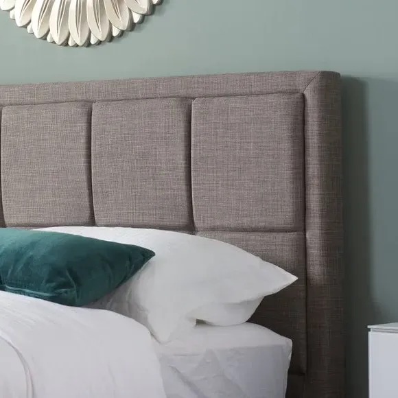 Ottoman Bed Frame with Storage - Grey, Fabric