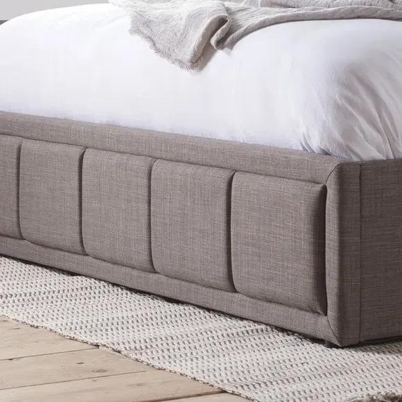 Ottoman Bed Frame with Storage - Grey, Fabric
