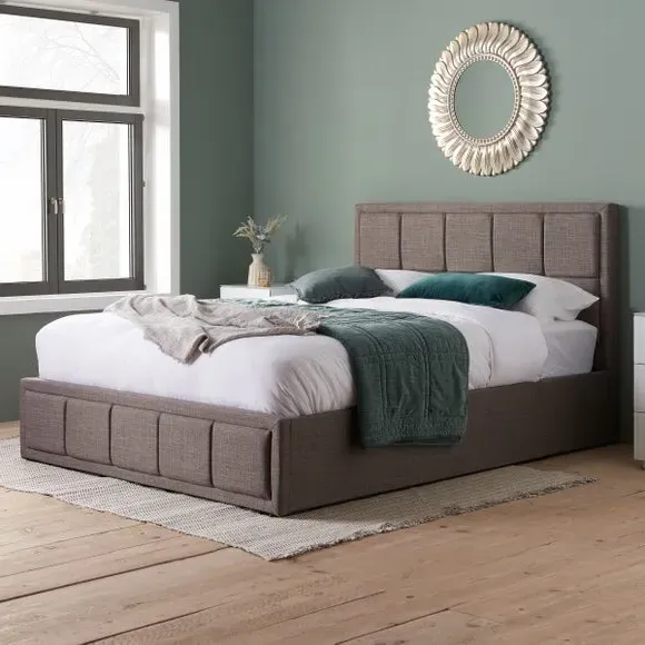 Ottoman Bed Frame with Storage - Grey, Fabric image