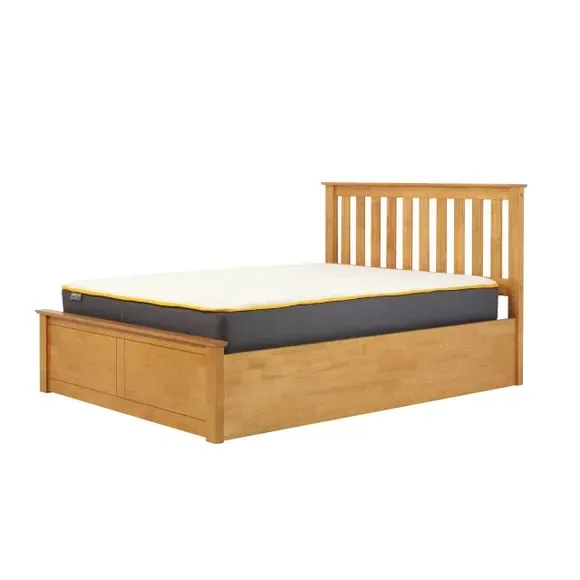 Ottoman Bed Frame with Storage - Light Oak
