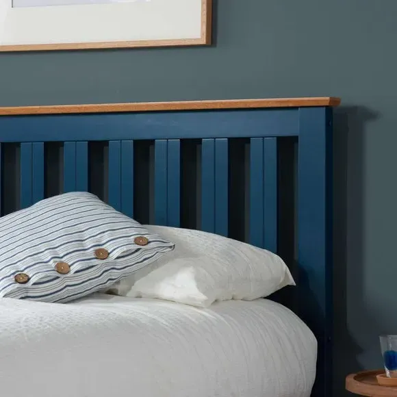 Ottoman Bed Frame with Storage - Navy, Wood