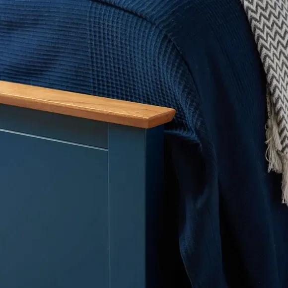 Ottoman Bed Frame with Storage - Navy, Wood