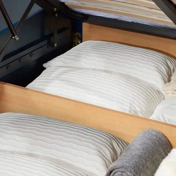 Ottoman Bed Frame with Storage - Navy, Wood