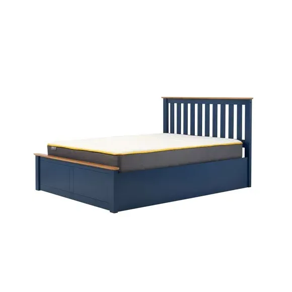 Ottoman Bed Frame with Storage - Navy, Wood