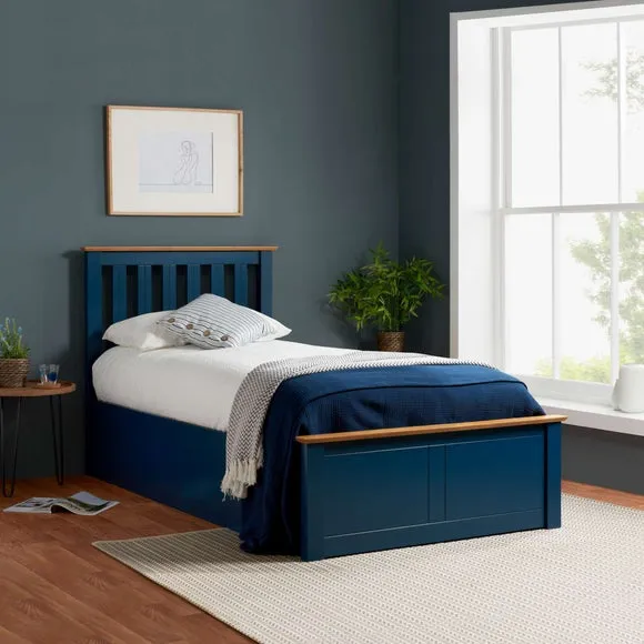 Ottoman Bed Frame with Storage - Navy, Wood image