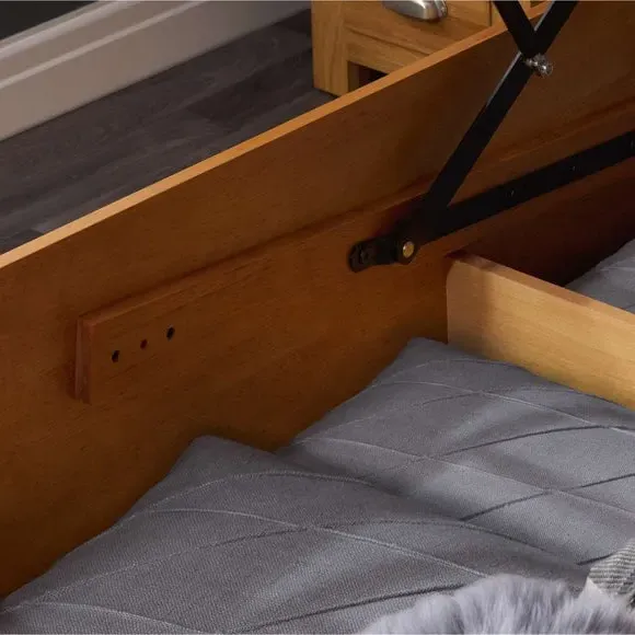 Ottoman Bed Frame with Storage - Oak, Wood