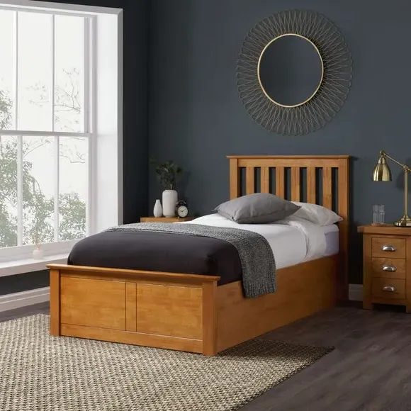Ottoman Bed Frame with Storage - Oak, Wood