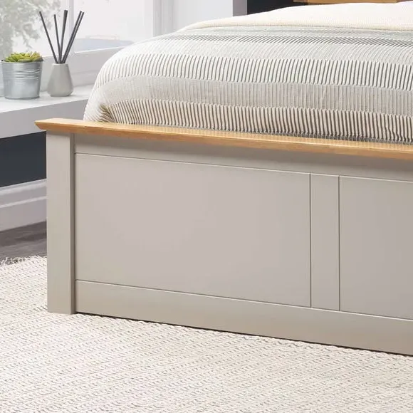 Ottoman Bed Frame with Storage - Smoke, Wood