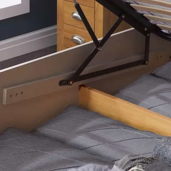 Ottoman Bed Frame with Storage - Smoke, Wood