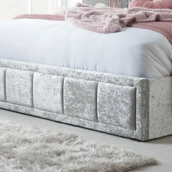 Ottoman Bed Frame with Storage - Steel, Velvet