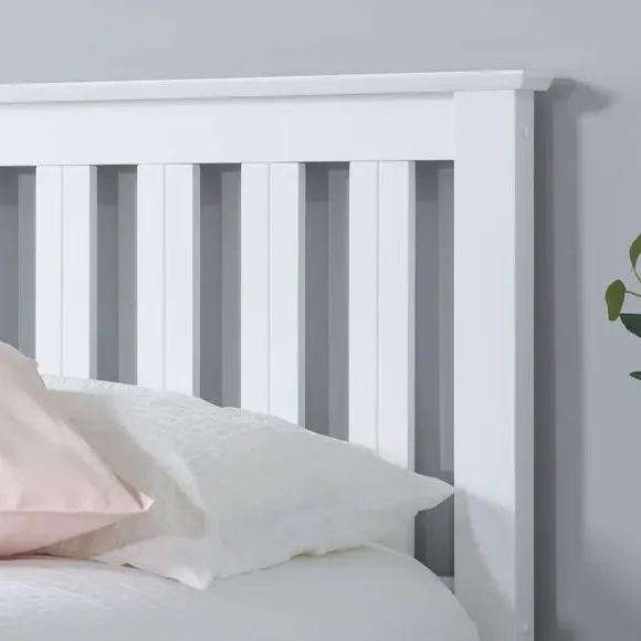 Ottoman Bed Frame with Storage - White, Wood
