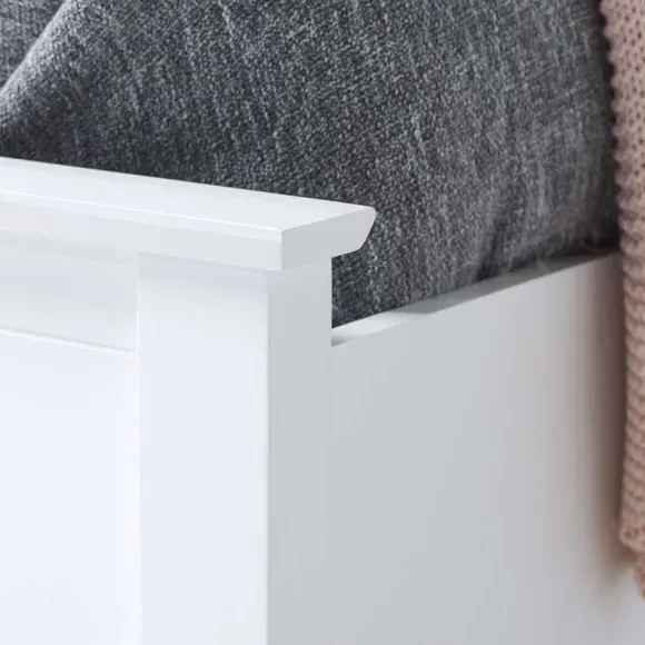 Ottoman Bed Frame with Storage - White, Wood