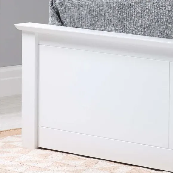 Ottoman Bed Frame with Storage - White, Wood