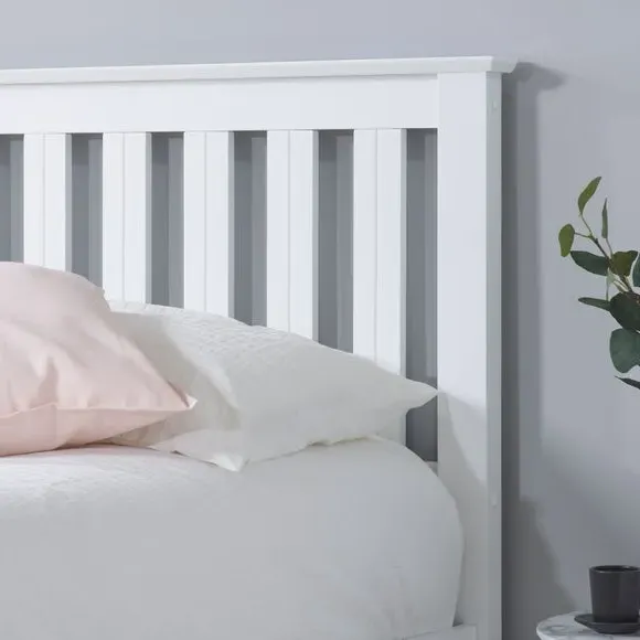 Ottoman Bed Frame with Storage - White, Wood