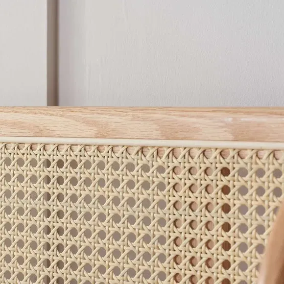 Rattan Bed Frame with Low Foot End - Oak