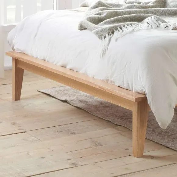 Rattan Bed Frame with Low Foot End - Oak