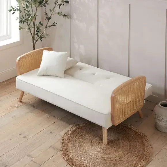 Sofa Bed with Clic-Clac Mechanism - Natural, Rattan