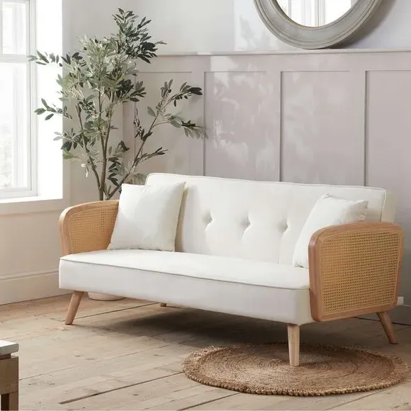 Sofa Bed with Clic-Clac Mechanism - Natural, Rattan image