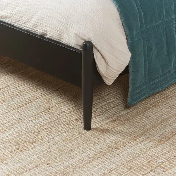 Spindle Bed Frame - Black, Oak Wood