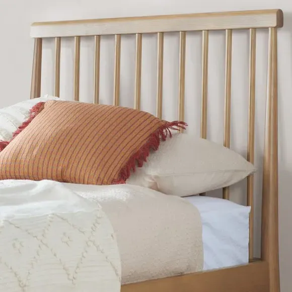 Spindle Bed Frame - Light Oak, Oak Wood
