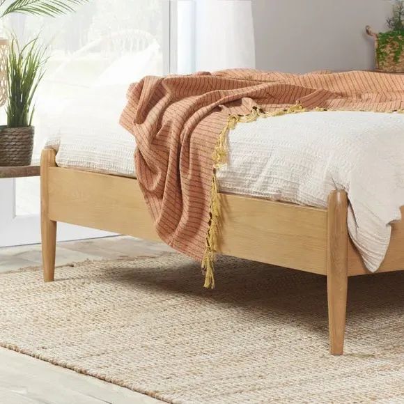 Spindle Bed Frame - Light Oak, Oak Wood