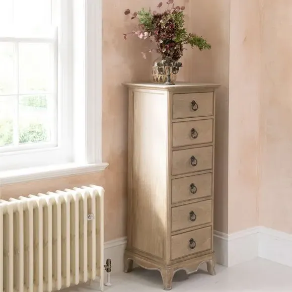 Tallboy Chest with 6 Drawers - Oak, Solid Wood image