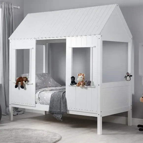 Treehouse Bed with Storage - White