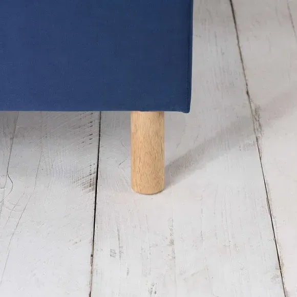 Upholstered Bed Frame with Buttons - Blue, Velvet