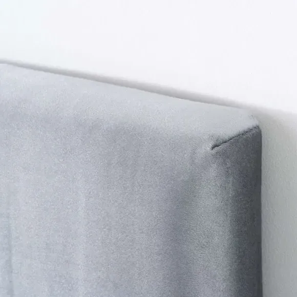 Upholstered Bed Frame with Buttons - Grey, Velvet