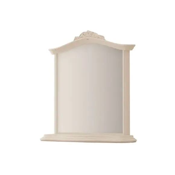 Wall Mirror with Carved Details - Cream, Wood image