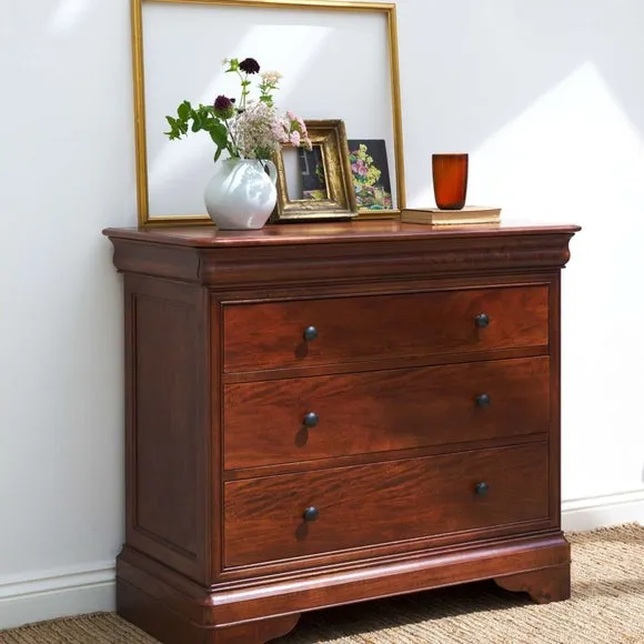 Wide 3 Drawer Chest - Brown, Wood Veneer