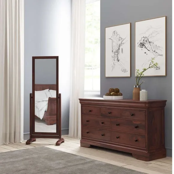 Wide 7 Drawer Chest - Brown, Wood Veneer