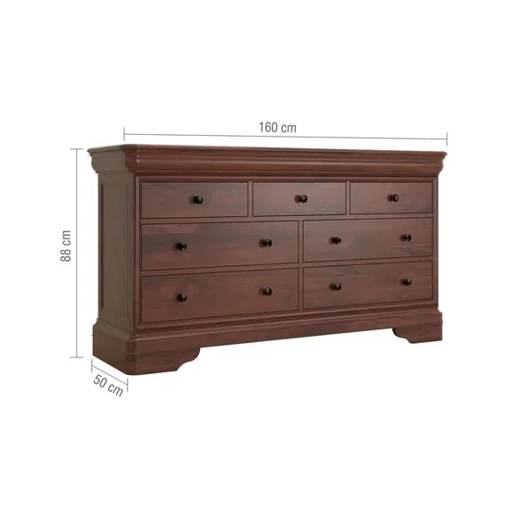 Wide 7 Drawer Chest - Brown, Wood Veneer