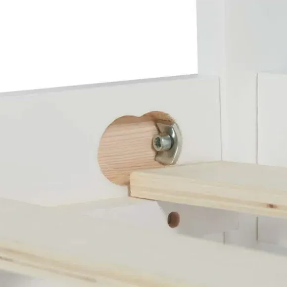 Wooden Bed Frame with Sprung Slats - White, Pine