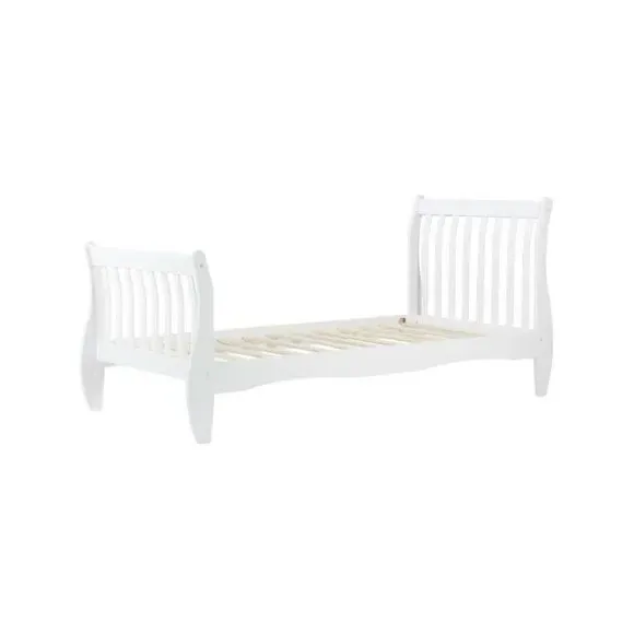 Wooden Bed Frame with Sprung Slats - White, Pine
