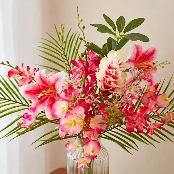 Artificial Orchid Bouquet - Multicolor, Glass