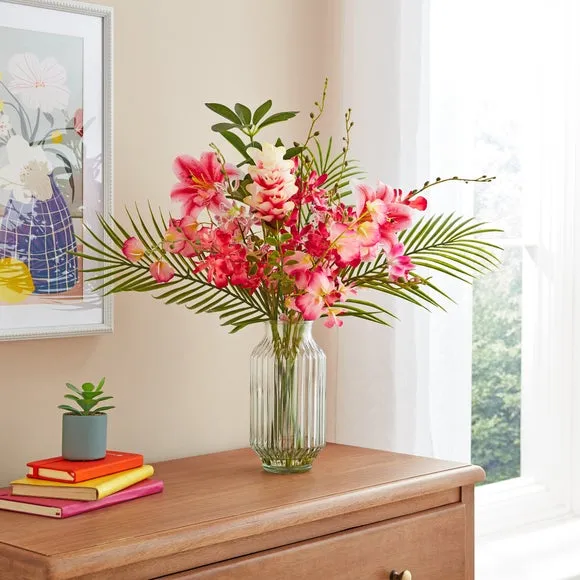 Artificial Orchid Bouquet - Multicolor, Glass image