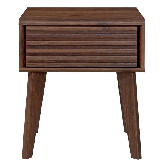 Side Table with Sliding Drawer - Walnut