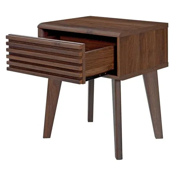 Side Table with Sliding Drawer - Walnut