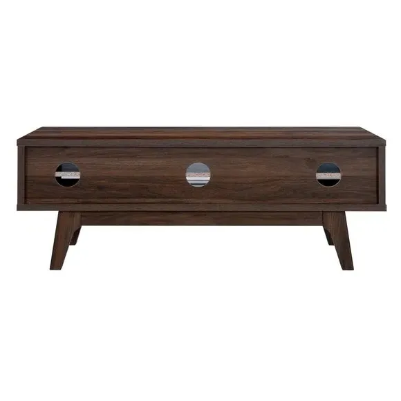 TV Unit with Sliding Doors - Walnut Effect