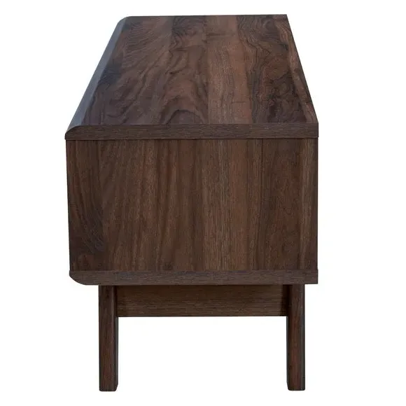 TV Unit with Sliding Doors - Walnut Effect