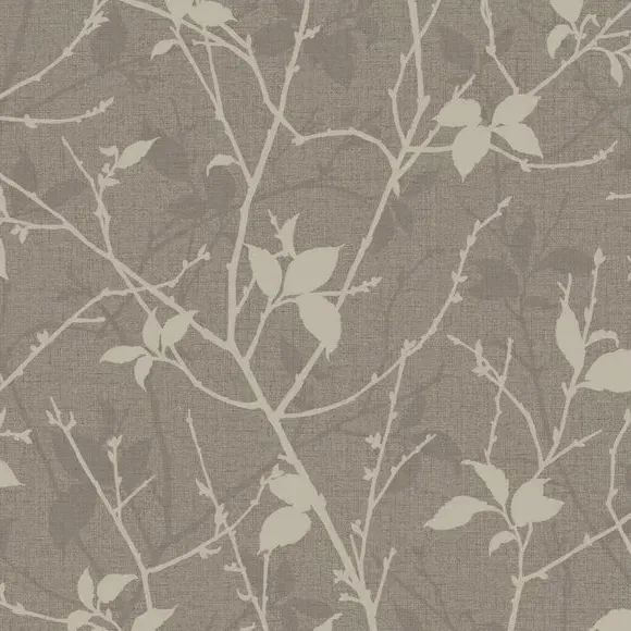 Floral Wallpaper with Paste Application - Beige